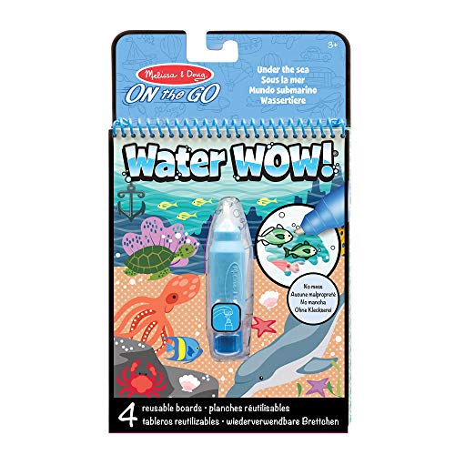 Melissa & Doug Wow Magic Water Book, Libro da Colorare con la Penna Magica  a Tema Mondo Sottomarino, Album con Pennarelli ad Acqua