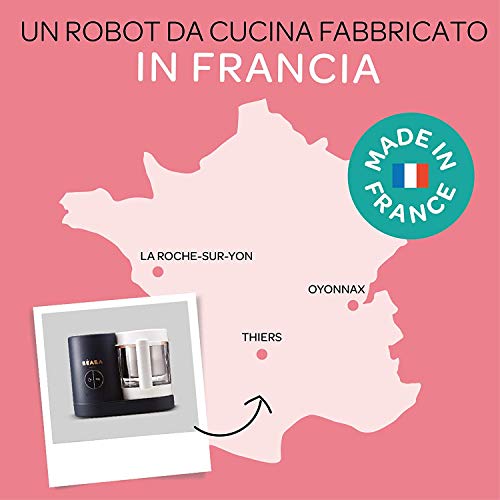 BÉABA - Babycook Néo, Cuocipappa Omogeneizzatore, Cottura a Vapore  Delicata, Robot per Pappe 4 in 1, Neonato e Bambino, Bicchiere in Vetro e  Cestello