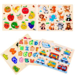 Puzzle di Legno per Bambini, Victse Giochi Legno Puzzle, Giocattoli Animali  da Puzzle in Legno, Puzzle Bambini Educativo Giocattoli Giochi Set Regalo  per 2 3 4 5 Anni (Animali) – Giochi e