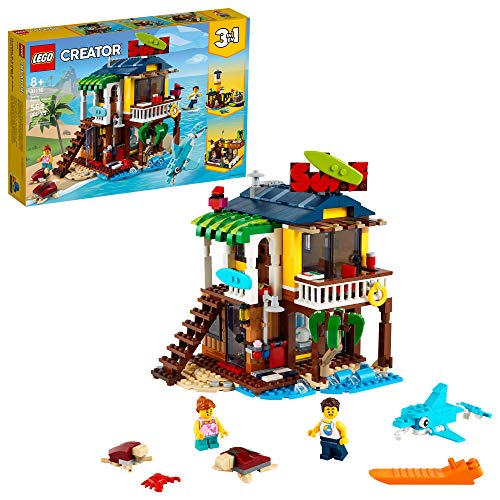 LEGO Creator 3in1 Surfer Beach House 31118 Building Kit Featuring Beach Hut  and Animal Toys, New 2021 (564 Pieces) - Giochi e Prodotti per l'Età  Evolutiva