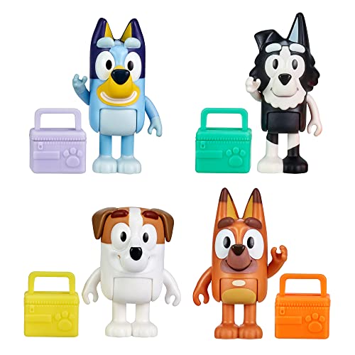 Bluey & Friends: Bluey, Coco, Snickers & Honey Figurines - Bluey