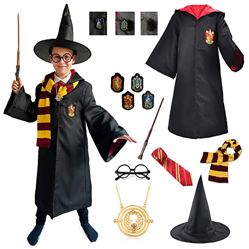 Costume Harry Potter Deluxe con Mantello Bacchetta Originale Bambino