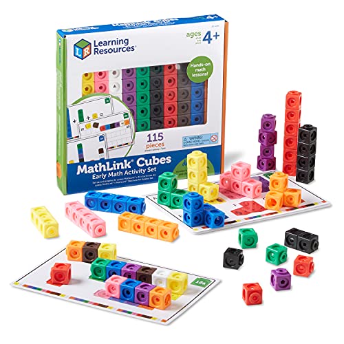 Edx Education Math Cubes - Set of 100 - Linking Cubes For Early Math -  Connecting Manipulative For Preschoolers Aged 3+ and Elementary Aged Kids