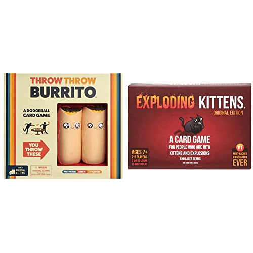 Throw Throw Burrito by Exploding Kittens - A Dodgeball Card Game -  Family-Friendly Party Games - for Adults, Teens & Kids - 2-6 Players