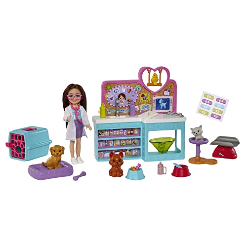 Barbie – Chelsea Studio Veterinario, Bambola con Due Cuccioli e Tanti  Accessori, Giocattolo per Bambini 3+ Anni, HGT12 – Giochi e Prodotti per  l'Età Evolutiva