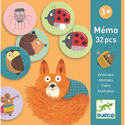 DJECO Educativi Memo Animali (38116), Multicolore (1) - Giochi e Prodotti  per l'Età Evolutiva