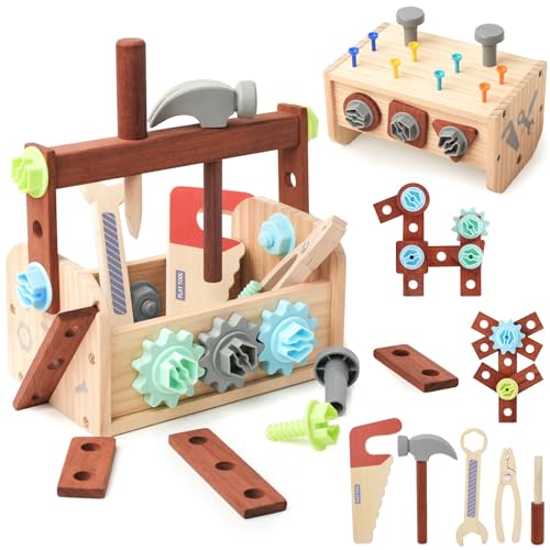 GAGAKU Set di attrezzi in legno per ragazzi, 53 pezzi, set di attrezzi per  bambini - Giochi e Prodotti per l'Età Evolutiva