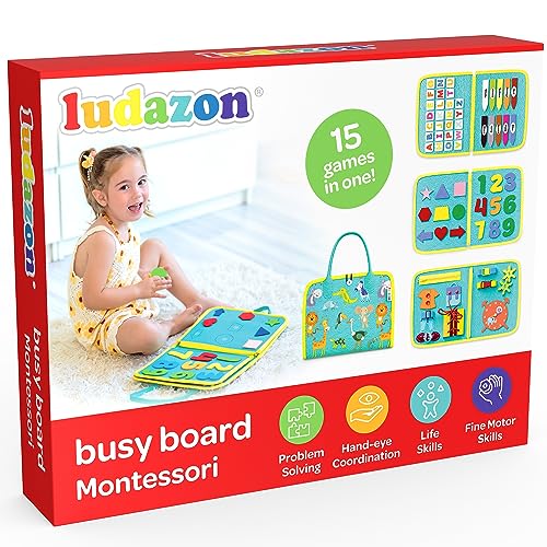 LUDAZON® Busy Board Montessori 1 2 3 4 Anni, Giochi da Viaggio