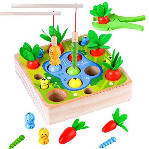 Giochi per Montessori Bambini 2 Anni 3 IN 1 Raccolta Carote Giochi