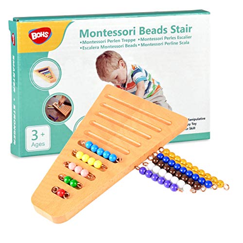 Montessori 1-10 Bead Stair con Supporto – Materiali manipolativi per la Matematica  Montessori – Giocattoli educativi per l'apprendimento in età prescolare –  Giochi e Prodotti per l'Età Evolutiva