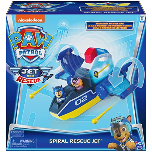 Paw Patrol, Jet to The Rescue Deluxe Transforming Spiral Rescue Jet with  Lights and Sounds – Giochi e Prodotti per l'Età Evolutiva