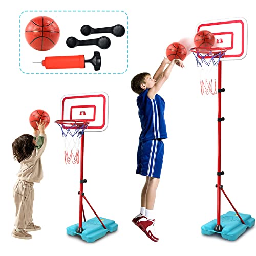 SUPER JOY Canestro Basket Bambini - Canestro Basket Esterno Interno Bambini  - Mini Basket Canestro Bambini e Supporto3 4 5 6 7 Anni Set da Basket