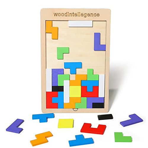 Ucokee 3 in 1 Puzzle in Legno - Giochi Montessori con Costruzioni, Puzzle  di Legno Esagonale, Tangram Bambini Set, Regali Educativi per Bambini 3 4 5