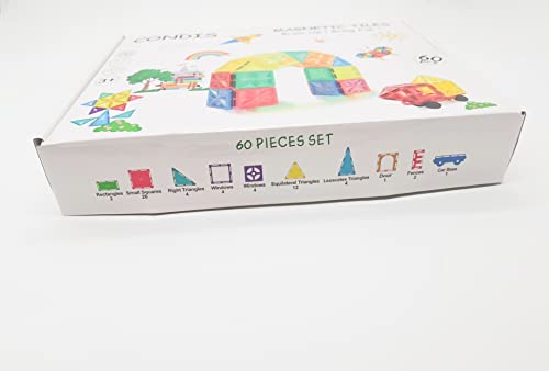 Condis Costruzioni Magnetiche Bambini 62 Pezzi, Giochi Magnetici Blocchi Magnetici  Gioco Costruzione 3 4 5 6 7 8 Anni Giocattoli Bambino Calamite Educativi  Regalo Montessori – Giochi e Prodotti per l'Età Evolutiva