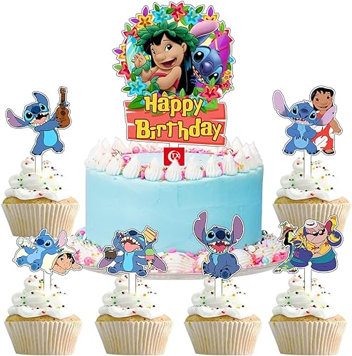 10 pezzi Lilo e Stitch Cake Topper Decorazione della torta per