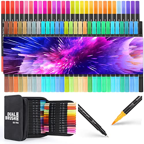 120 colori Set di penne pennello per bambini pennarello disegno Dual Tips  pennarelli da colorare pennarello