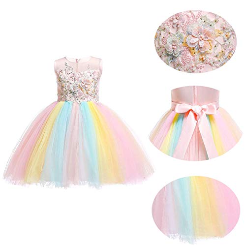 Ragazze Arcobaleno Strato Tulle Tutu Gonna Con Archetto Unicorno