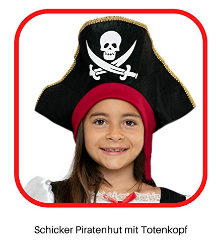 Magicoo Elegante costume da pirata per bambini, taglie dalla 104 alla 146,  con vestito e cappello, costume da pirata – Giochi e Prodotti per l'Età  Evolutiva