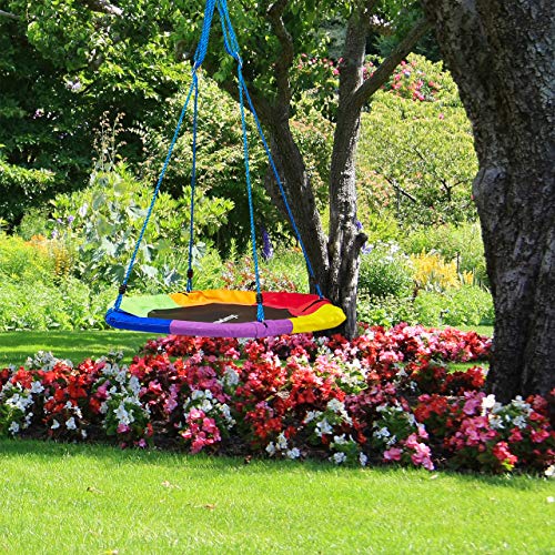 EASYCOMFORT Altalena da Giardino per Bambini a Nido, Verde e Nero