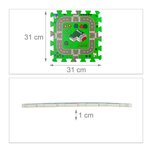 Relaxdays Tappeto Puzzle con Dinosauri, 9 Tasselli, Tappetino per Bambini  Atossico, Gommapiuma EVA, 90 x 90 cm, Colorato