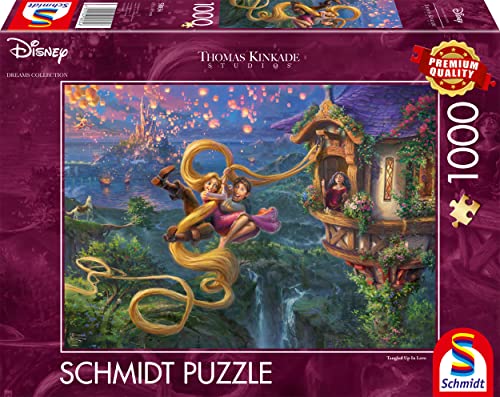 Schmidt Spiele 58034 Thomas Kinkade, Disney, Rapunzel Tangled Up in Love,  puzzle da 1000 pezzi – Giochi e Prodotti per l'Età Evolutiva
