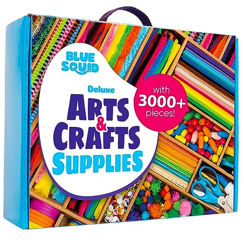 Blue Squid Arti e mestieri per bambini 3000 pezzi Deluxe Craft – Scatola  gigante per bambini forniture artistiche – Kit di artigianato per bambini  dai 4 ai 12 anni – Giochi e Prodotti per l'Età Evolutiva