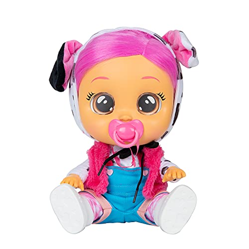 CRY BABIES KISS ME Sydney il pavone bianco  Bambola interattiva che piange  lacrime vere e arrossisce, con capelli e vestitini – Bambola giocattolo  funzionale per bambini dai 2 anni in su –