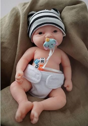 Miaio Reborn Baby Doll Ragazza 7 pollici Bambola in silicone Mini bambole realistiche per neonato Silicone Full Body Antistress Fatto a mano 1 bambola 2 set di vestiti Giochi e