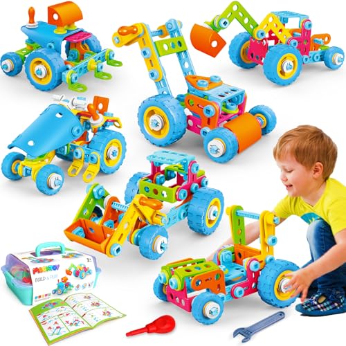 MOONTOY Giochi Costruzioni per Bambini Regalo 4 5 6 7 8 9 10 anni 6 in1 STEM Kit di Blocchi da Costruzione per Bambini Giocattolo Educativo Giochi